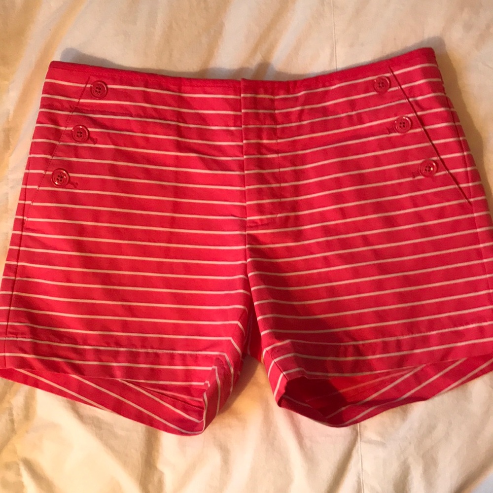 Tommy Hilfiger coral w white stripes cotton shorts